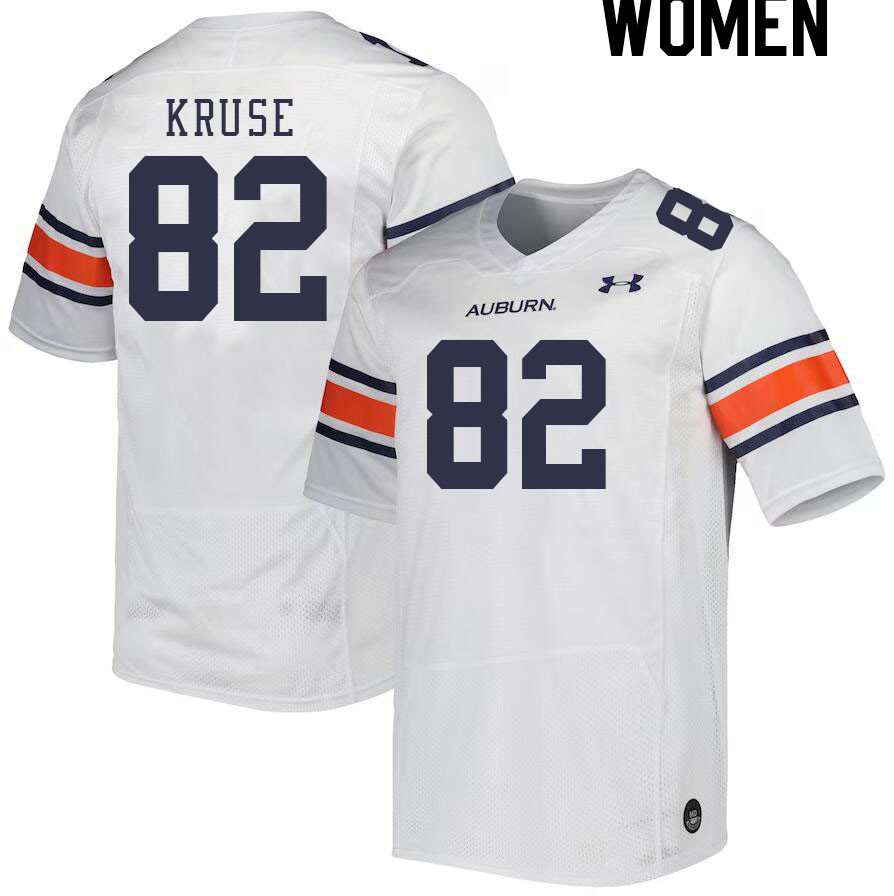 Women #82 Jake Kruse Auburn Tigers College Football Jerseys Stitched-White